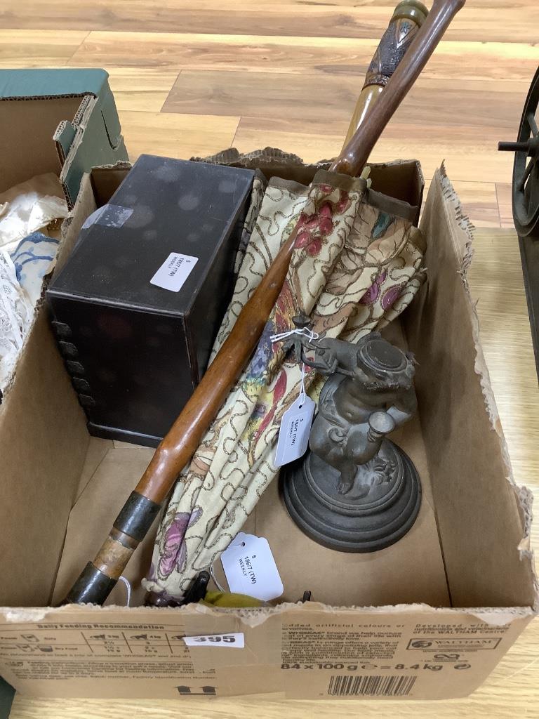 Miscellaneous items, including a Victorian swordstick